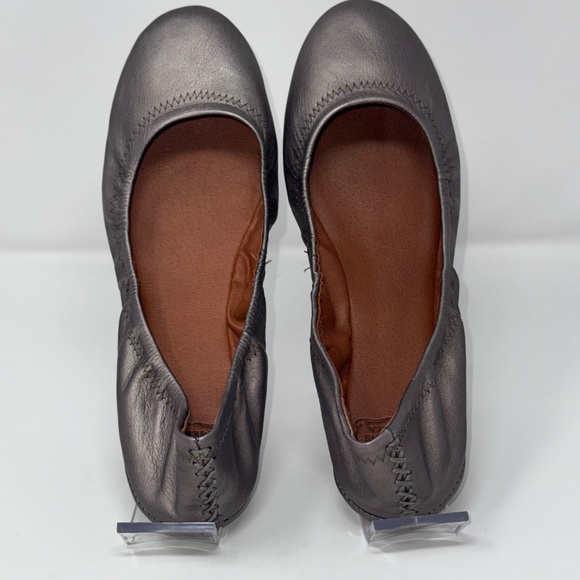 Lucky Brand Emmie Ballet Flats | Metallic Gray Pewter Leather | Women’s Size 9.5 - Picture 3 of 7